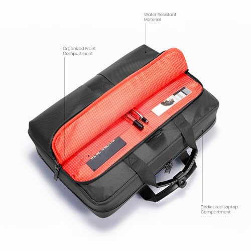 ICON The Neo Breifcase 13L | Premium Polyester, Fits 15.6" Laptops | Luggage Sleeve, Padded Laptop Compartment, Water-Resistant & Unisex Laptop Bag (Black) - Image 5