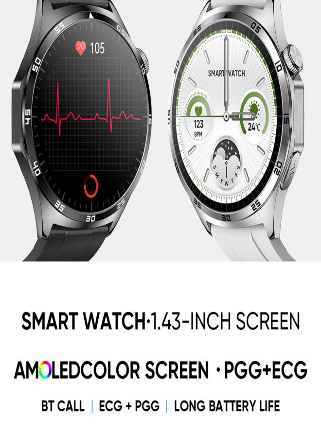 MT300 Smart Watch 1.43" Heart Rate Sleep Monitor Smartwatch for Men Women Fitness Watch with 50+ Sports Modes Compatible with Android iOS - Image 2