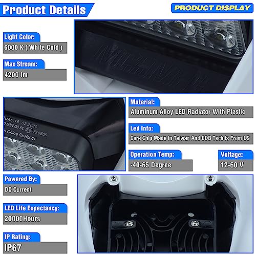 MCHMFG مصباح أمامي لدراجة مائية MCHMFG، مجموعة أضواء LED لدراجة إنجراف عالمية لمعظم دراجات الطرق الوعرة EXC SX XCF MX بيضاء - Image 4