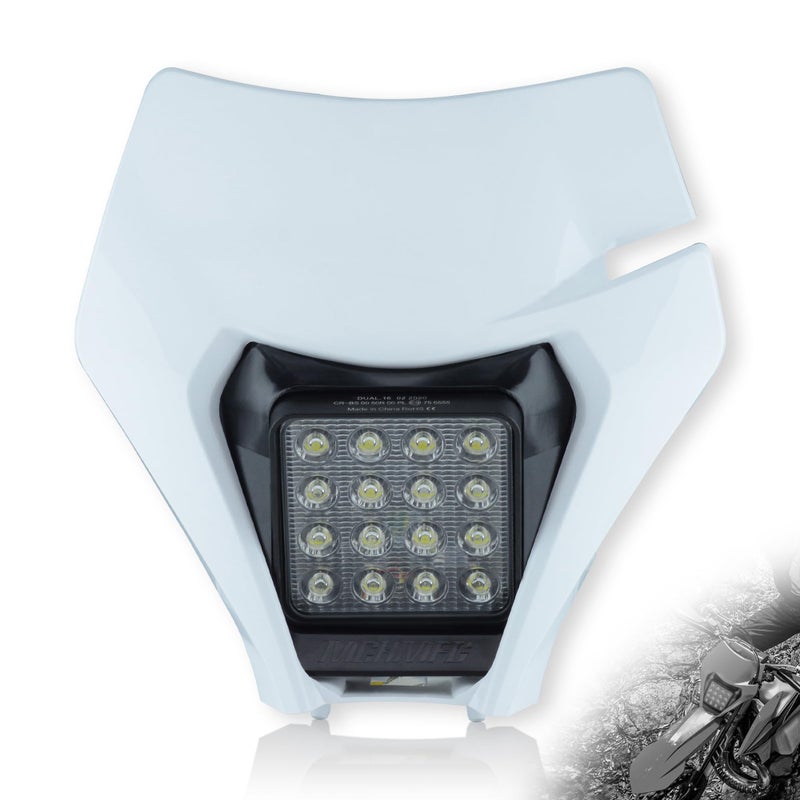 MCHMFG مصباح أمامي لدراجة مائية MCHMFG، مجموعة أضواء LED لدراجة إنجراف عالمية لمعظم دراجات الطرق الوعرة EXC SX XCF MX بيضاء - Image 5