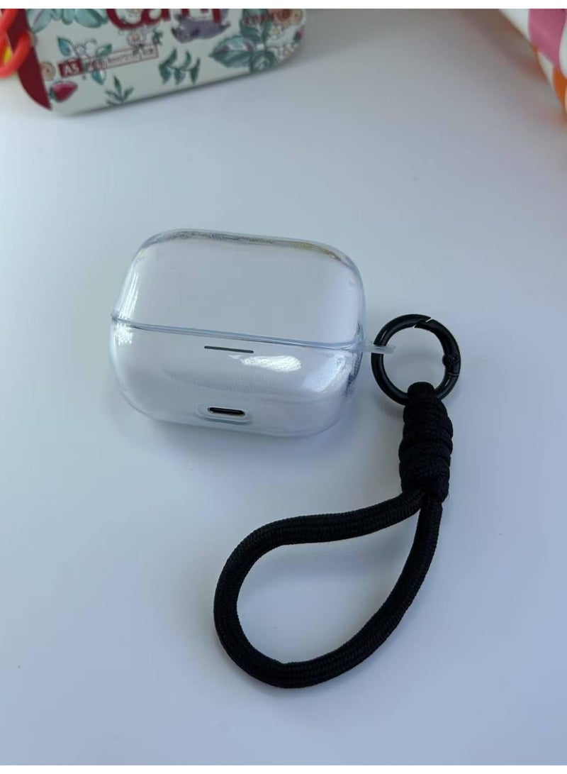 Clear Silicone Case for Soundcore Anker K20i Case With Rope,Cover, Protective Skin Compitable with k20i Wireless Headphones Headset (Clear with Rope) (EARBUDS NOT INCLUDED) (Black Black) - Image 5