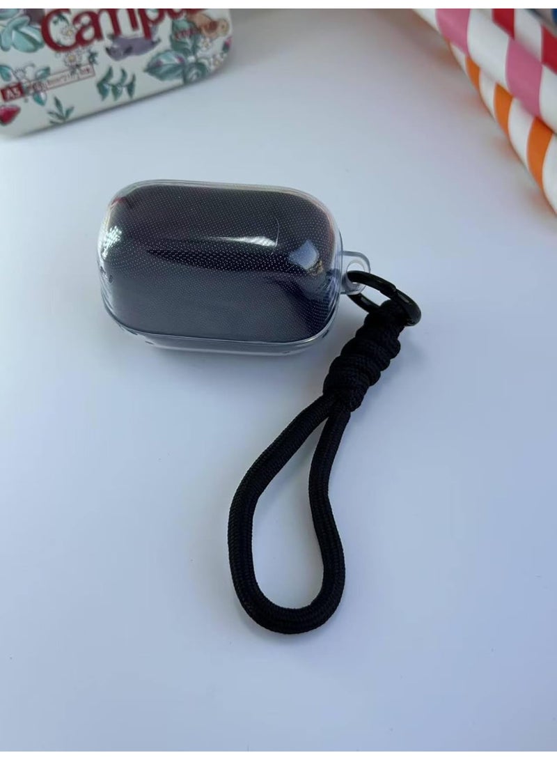 Clear Silicone Case for Soundcore Anker K20i Case With Rope,Cover, Protective Skin Compitable with k20i Wireless Headphones Headset (Clear with Rope) (EARBUDS NOT INCLUDED) (Black Black) - Image 4