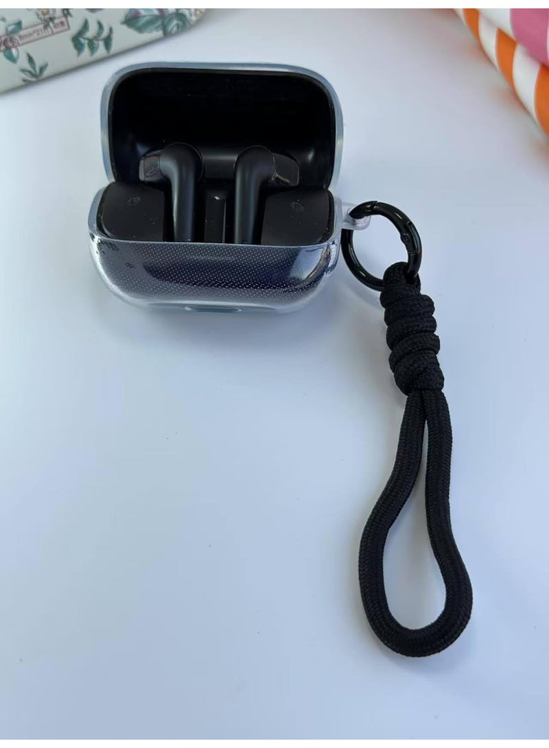 Clear Silicone Case for Soundcore Anker K20i Case With Rope,Cover, Protective Skin Compitable with k20i Wireless Headphones Headset (Clear with Rope) (EARBUDS NOT INCLUDED) (Black Black) - Image 3