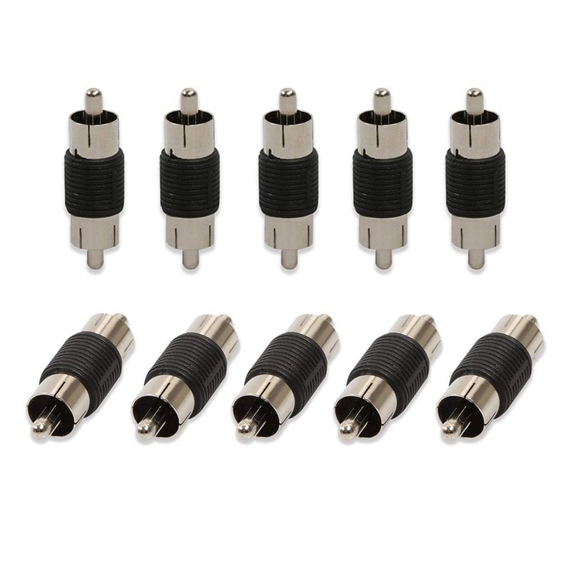 ELECTOP 10 Pack Audio Video Nickel RCA Male to Male RCA Coupler Adapter Connector, for Phono,Speaker,RCA Cable,Amplifier - Image 4