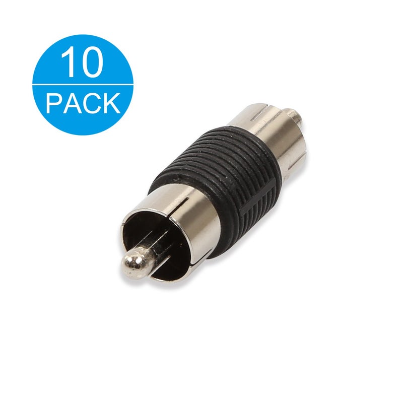 ELECTOP 10 Pack Audio Video Nickel RCA Male to Male RCA Coupler Adapter Connector, for Phono,Speaker,RCA Cable,Amplifier - Image 2