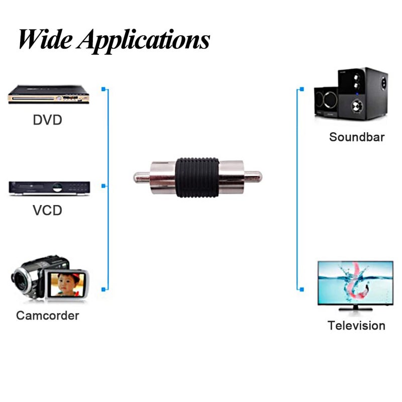 ELECTOP 10 Pack Audio Video Nickel RCA Male to Male RCA Coupler Adapter Connector, for Phono,Speaker,RCA Cable,Amplifier - Image 5