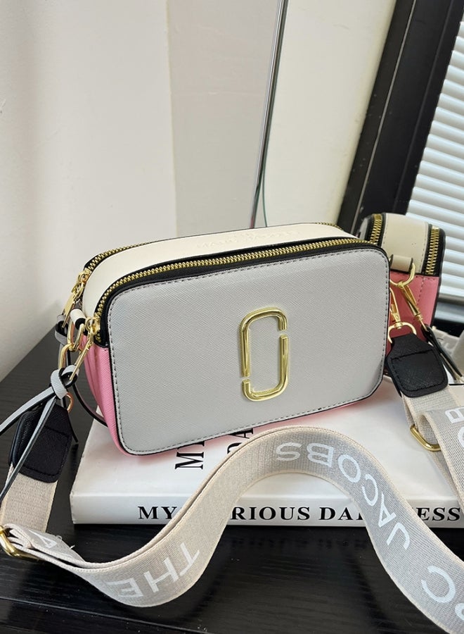 Women's Versatile PU Leather Shoulder Bag, Ladies Portable Camera Bag Crossbody Bag Sling Bag Side Bag Carry Bag, Retro Contrasting Small Square Bag Handbag Satchel Bags for Girls/College Students - Image 2