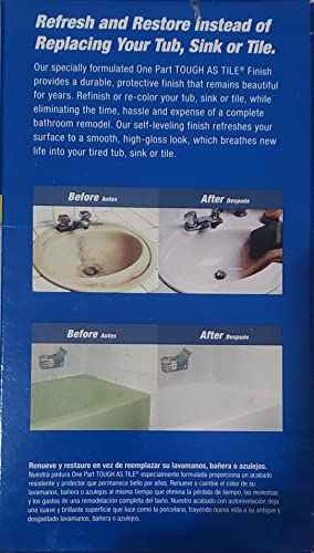 Homax Tub and Tile Refinishing Kit, White, 26 oz, Brush On, Tough as Tile Kit, 1.625 Pound, White(Pack of 1) - Image 2