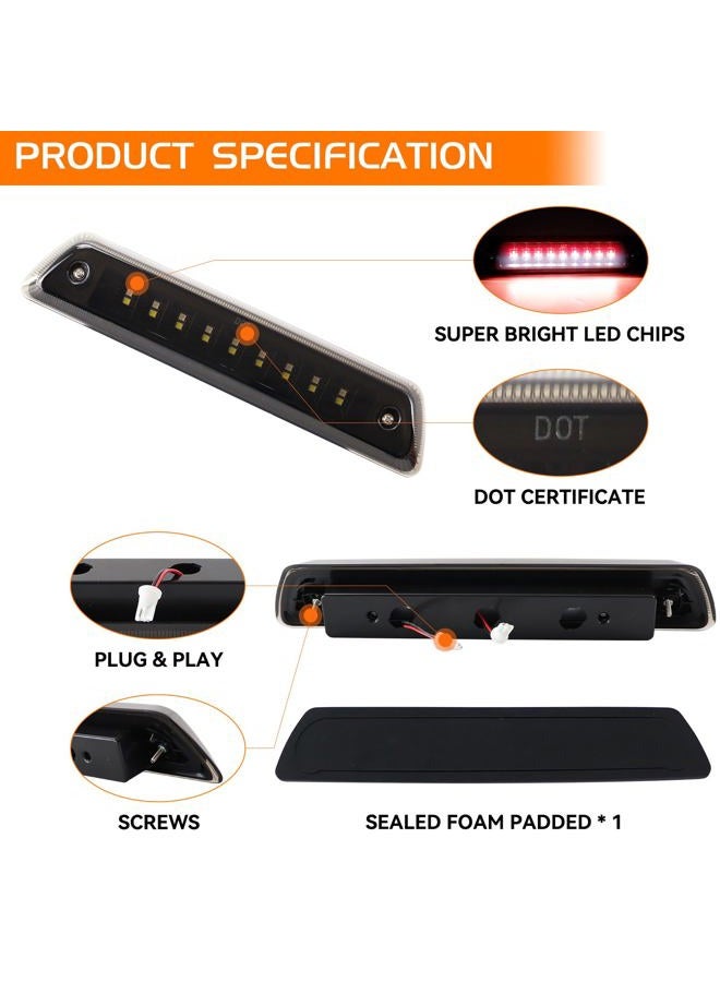 FetonAuto LED Third Brake Light Compatible with 2009-2014 Ford F150 3rd Brake Lights, High Mount Stop Light Smoked Lens Tail Rear Cab Brake Light with Seal Gasket - Image 3