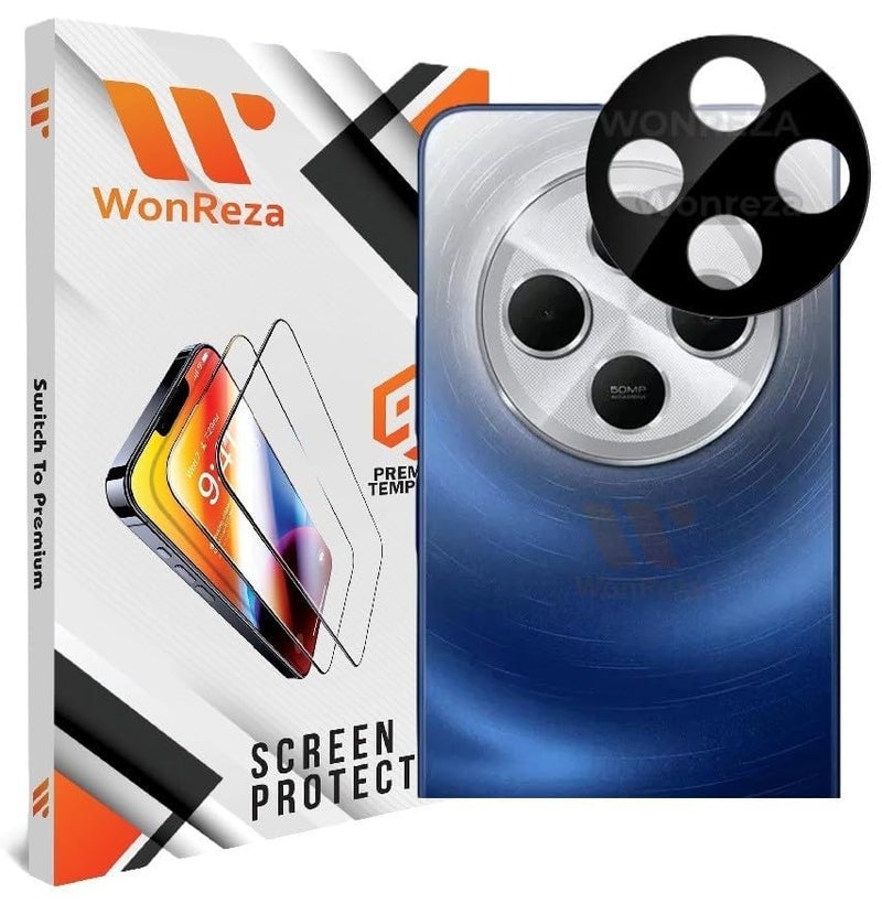WonReza Back Camera Glass Protector for Poco M7 5G [3D Premium] Camera Lens Protector (Black) - Image 1