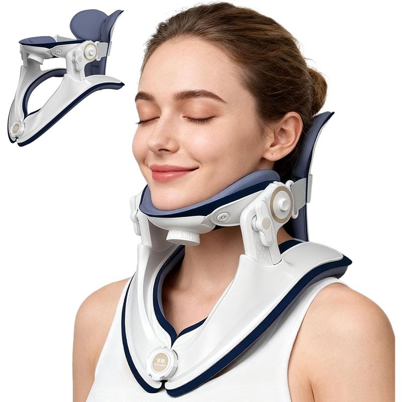 BANGCHEN Neck Stretcher Cervical Traction Device Neck Support Braces Lightweight Adjustable for Neck Pain Relief Decompression and Revive Cervical Spine Easy to Use for Home Office Travel Ergonomic Design - Image 1