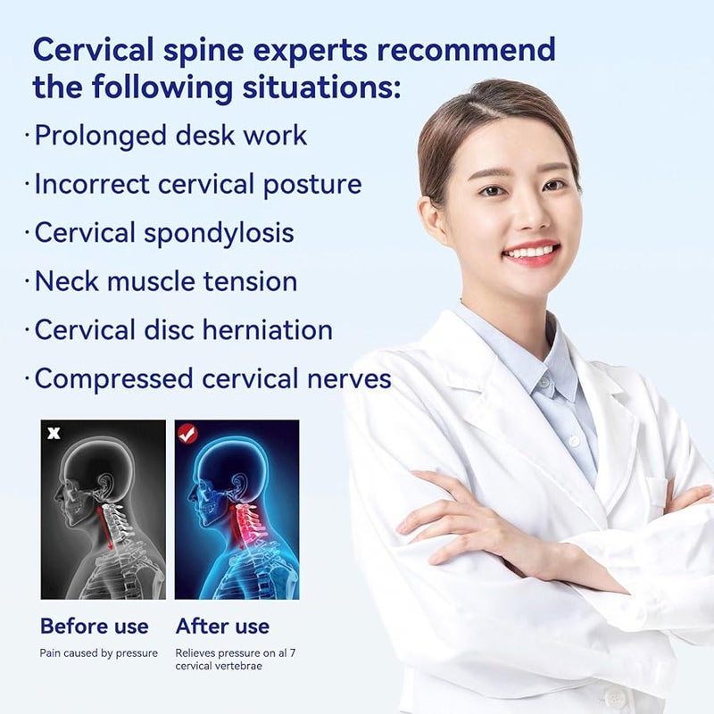 BANGCHEN Neck Stretcher Cervical Traction Device Neck Support Braces Lightweight Adjustable for Neck Pain Relief Decompression and Revive Cervical Spine Easy to Use for Home Office Travel Ergonomic Design - Image 2