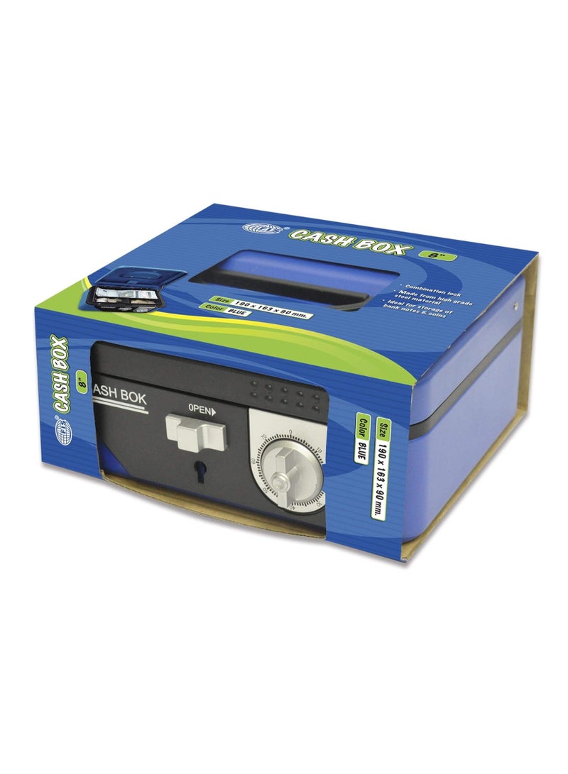 FIS صندوق نقدي من فئة FIS بلون أزرق فولاذي مع قفل برقم/مفتاح، 200 × 160 × 85 مم، حجم قفل 8 إنش - FSCPTS1033CBL - Image 4