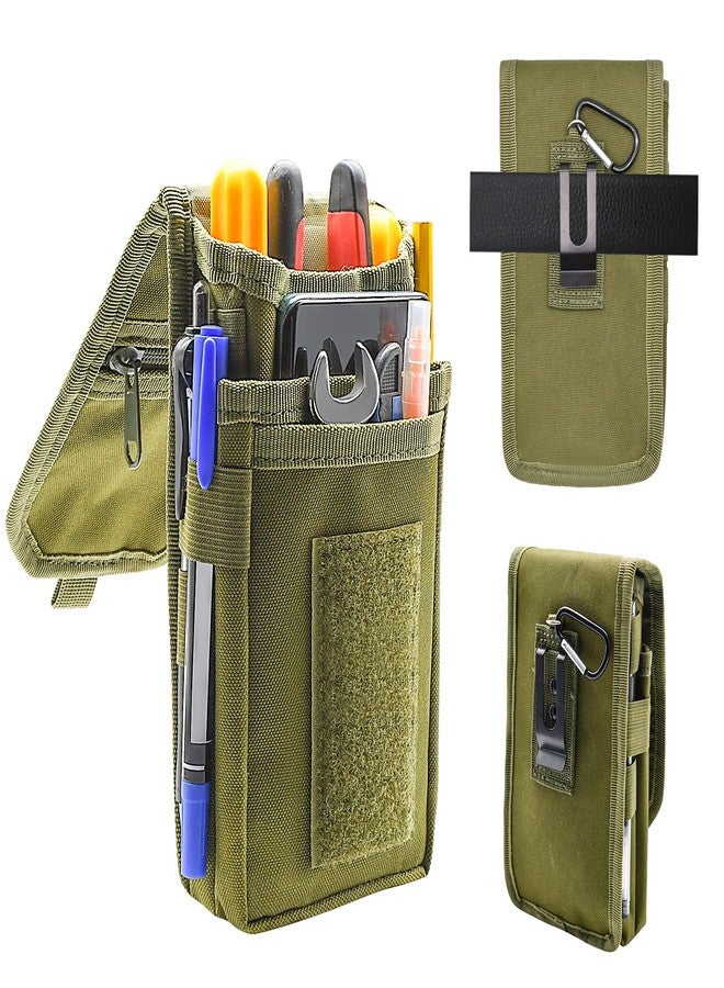KATOLK Belt Tool Pouch, Tactical Utility Organizer with Cell Phone Holder, Durable Heavy-Duty 1000D Nylon EDC Multitool Holster with Multi-Pockets for Electricians, Handymen, Work, Hiking, Daily Use - Image 1