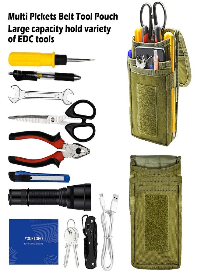KATOLK Belt Tool Pouch, Tactical Utility Organizer with Cell Phone Holder, Durable Heavy-Duty 1000D Nylon EDC Multitool Holster with Multi-Pockets for Electricians, Handymen, Work, Hiking, Daily Use - Image 2