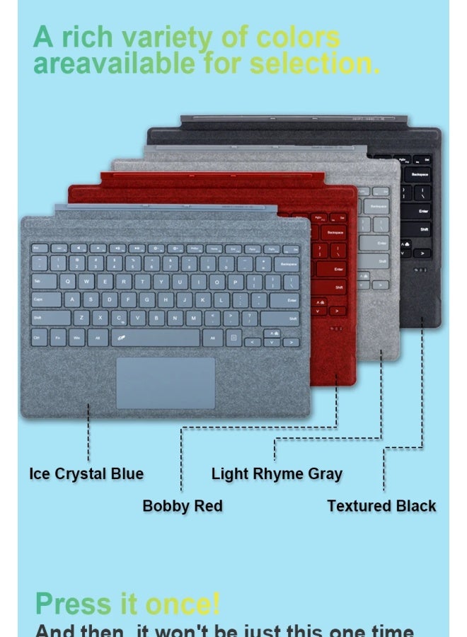 سرفيس لوحة مفاتيح مغناطيسية من مايكروسوفت لأجهزة سيرفس برو 3/4/5/6/7/+، خفيفة الوزن، محمولة، بإضاءة خلفية، لوحة لمس، وبلوتوث - Image 3