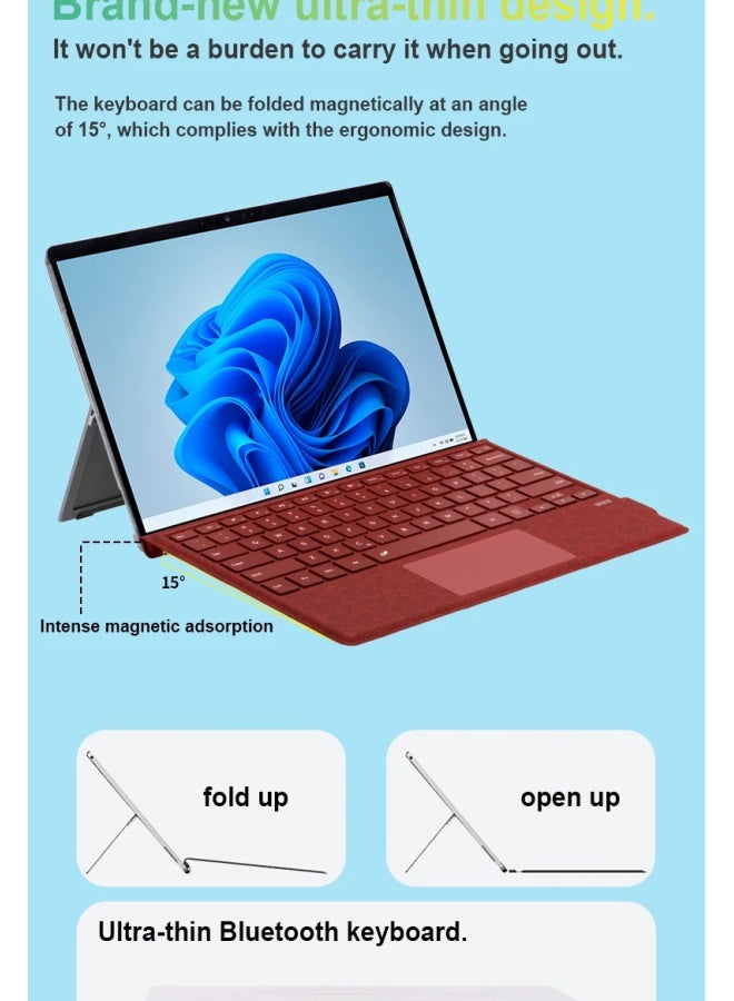 سرفيس لوحة مفاتيح مغناطيسية من مايكروسوفت لأجهزة سيرفس برو 3/4/5/6/7/+، خفيفة الوزن، محمولة، بإضاءة خلفية، لوحة لمس، وبلوتوث - Image 5