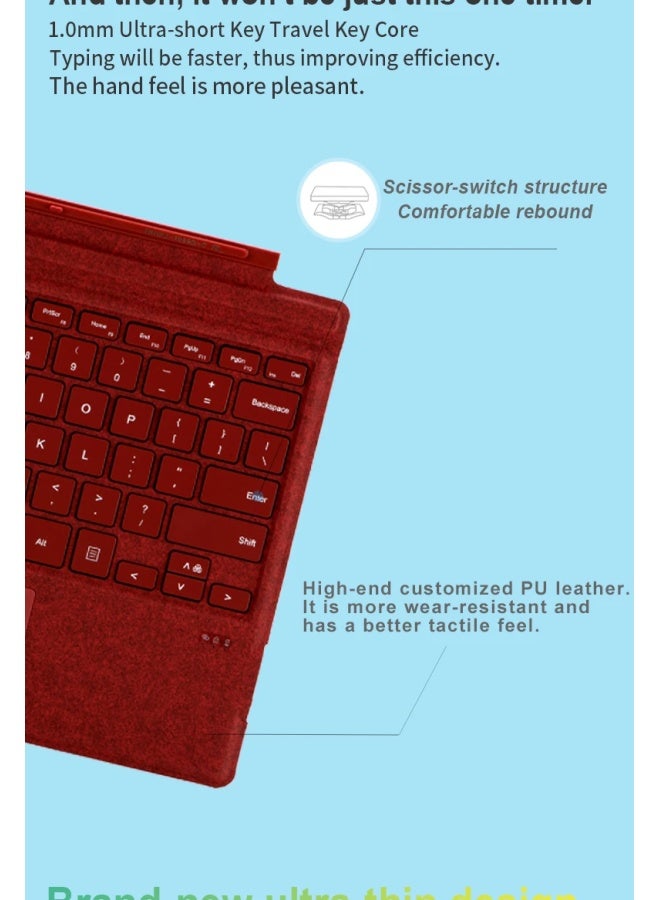 سرفيس لوحة مفاتيح مغناطيسية من مايكروسوفت لأجهزة سيرفس برو 3/4/5/6/7/+، خفيفة الوزن، محمولة، بإضاءة خلفية، لوحة لمس، وبلوتوث - Image 4