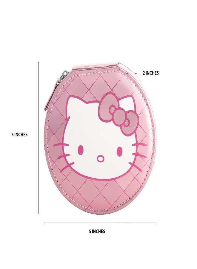 Hello Kitty Sanrio Jewelry Holder Organizer with Zip Closure, Officially Licensed Round Jewelry Travel Case - Image 5