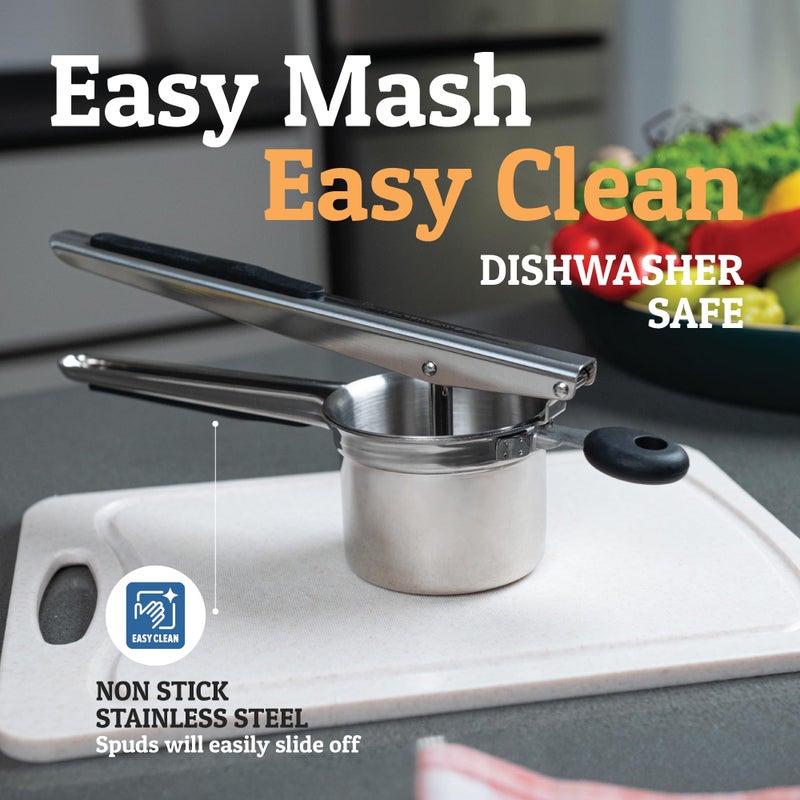 Priority Chef PriorityChef Large 15oz Potato Ricer With 3 Discs, Heavy Duty Stainless Steel Potato Ricer for Mashed Potatoes, Potato Masher, Press and Ricer Kitchen Tool, Black - Image 5