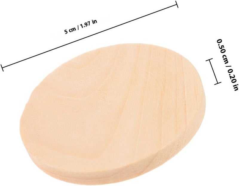 50pcs 5mm Thick Wooden Slices Blank Wood Discs Craft DIY Wood Blanks for Painting and Graffiti Art Supplies - Image 2
