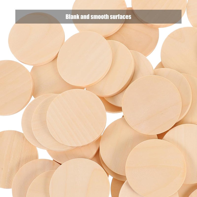 50pcs 5mm Thick Wooden Slices Blank Wood Discs Craft DIY Wood Blanks for Painting and Graffiti Art Supplies - Image 5