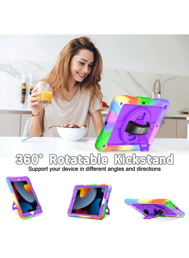 LTROP iPad 8th Generation Case,iPad 10.2 Case,iPad 7th Generation Case for Kids,Shockproof iPad 10.2 Kids Case[Rotating Stand] [Hand Strap] [Pencil Holder] for iPad 2020/2019 (8th/7th Gen), Purple - Image 3