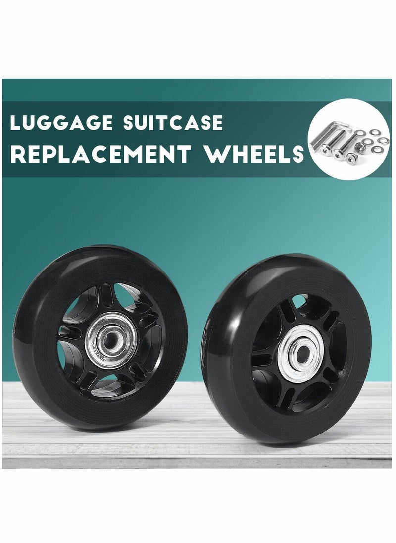 SYOSI - Luggage Swivel Wheel Replacement, Mute Wheel with Axles Screws Repair Tool, DIY Durable Plastic 360° Replacement Wheels with Screw, for Ordinary Luggage Box - Image 1