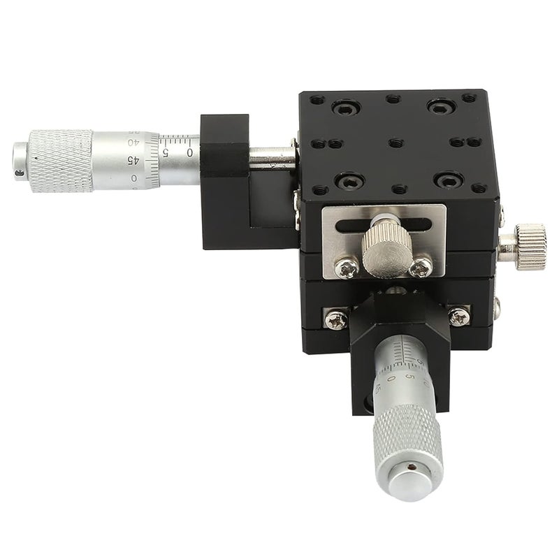 Jectse 40x40mm Aluminum Alloy Manual XY Linear Stage,Micrometer Manual Slide Table,Used for Capacitive,for Precision Inspection,Mechanical Positioning,Optical Waveguide Alignment - Image 1