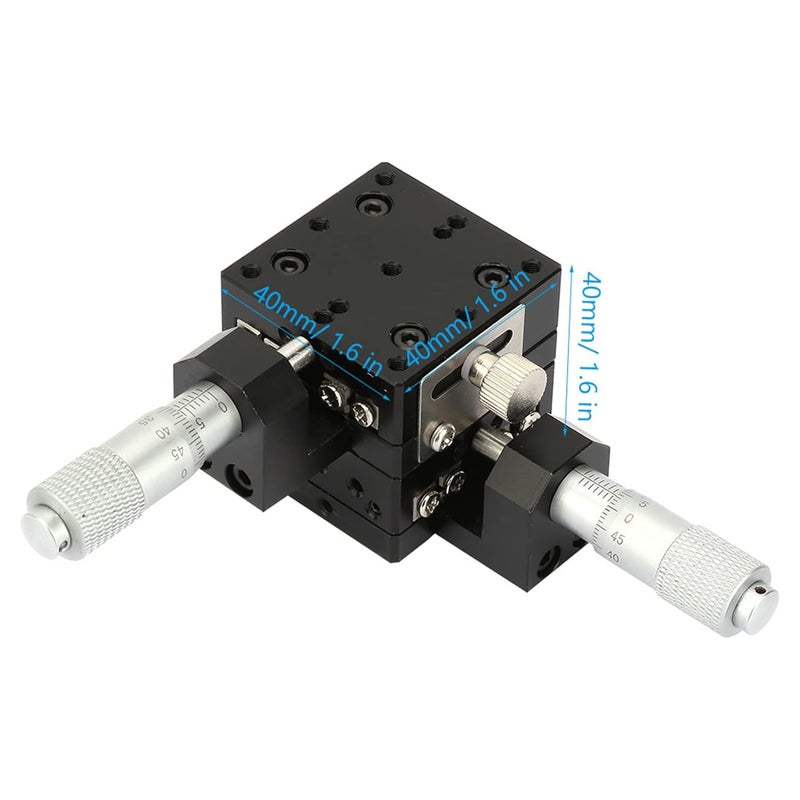 Jectse 40x40mm Aluminum Alloy Manual XY Linear Stage,Micrometer Manual Slide Table,Used for Capacitive,for Precision Inspection,Mechanical Positioning,Optical Waveguide Alignment - Image 4