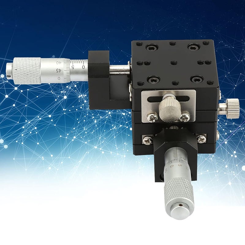 Jectse 40x40mm Aluminum Alloy Manual XY Linear Stage,Micrometer Manual Slide Table,Used for Capacitive,for Precision Inspection,Mechanical Positioning,Optical Waveguide Alignment - Image 3