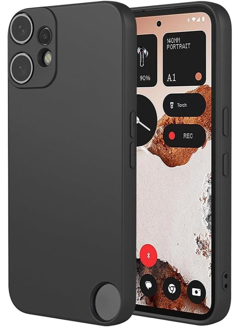 Case for Nothing CMF Phone 2 Pro, Liquid Gel Rubber Bumper Case with Soft Microfiber Lining Cushion Slim Hard Shell Shockproof Protective Cover for Nothing CMF Phone 2 Pro 5G 2025 (Black)