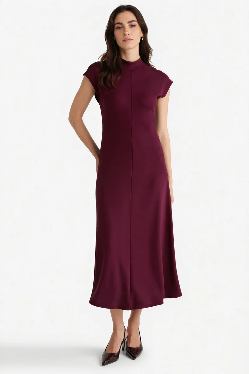 ديفاكتو Half Turtleneck Ribana Sleeveless Dress