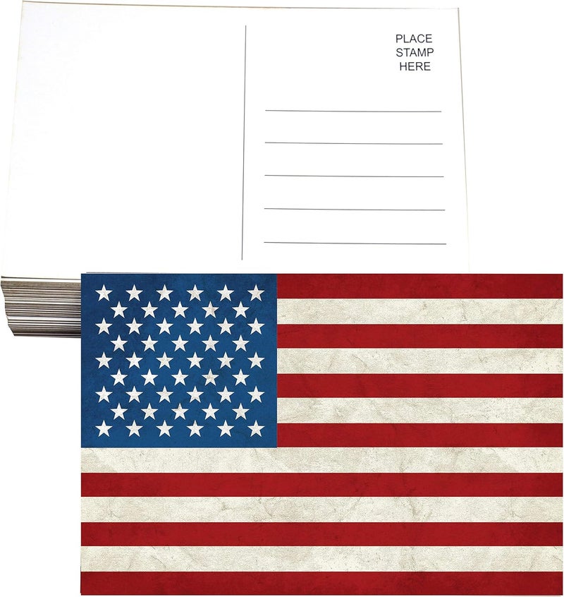 RXBC2011 Store Patriotic American postcard United States of America flag vintage postcards 4x6 Inch Pack of 50 - Image 1