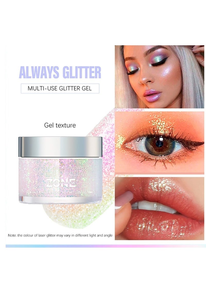 lakerain جل بريق هولوجرافي للجسم والوجه والشعر وألوان الشفاه يتغير تحت الضوء نباتي وخالي من القسوة آمن وسهل الاستخدام رقم 03 - Image 2