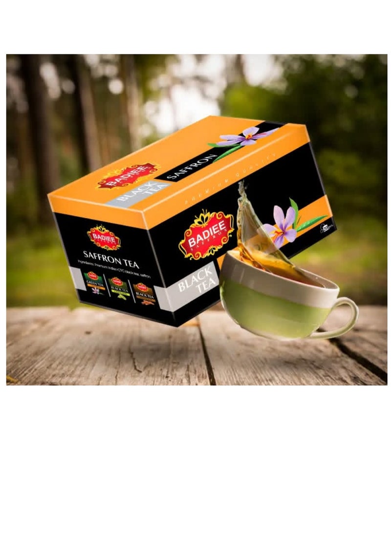 BLACK TEA SAFFRON TEA BAGS 20PCS - Image 1