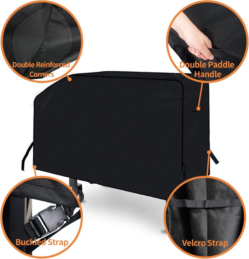 iCOVER 28 inch Griddle Cover for Blackstone, 600D Heavy Duty Waterproof Anti-UV Canvas Flat Top BBQ Cover for Blackstone 28" Outdoor Cooking Gas Grill Griddle with One Side Shelf - Image 2