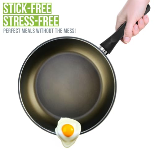 TECHEF - Color Pan 12" Frying Pan, Coated with New Safe Teflon Select - Color Collection/Non-Stick Coating (PFOA Free) (Spicy Olive) - Image 3
