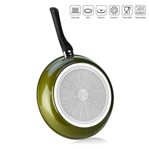 TECHEF - Color Pan 12" Frying Pan, Coated with New Safe Teflon Select - Color Collection/Non-Stick Coating (PFOA Free) (Spicy Olive) - Image 4
