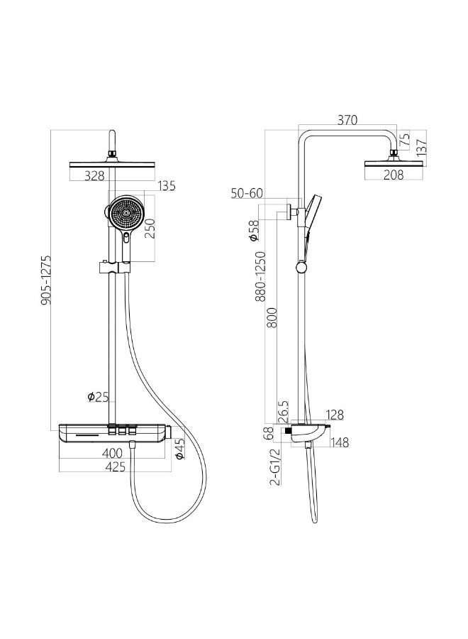 Milano Luxe Glow 3 Way Concealed Shower Mixer Set - Chrome Finish, Brass Construction, DIY Installation, 10 Year Warranty, Modern Sanitary Solution for Your Bathroom - Image 2