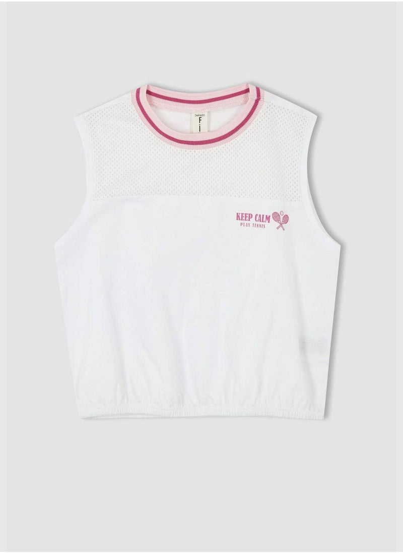 DeFacto - Girl Cropped Fit Sleeveless Knitted Tank Top - Image 1