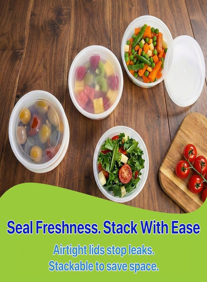 Pokanic Food Storage Containers [10 Set] x [8 oz] Plastic Deli Containers with Lids Slime Soup Meal Prep Containers | BPA Free | Stackable | Leakproof | Microwave/Dishwasher/Freezer (10 Set, 8 oz) - Image 3