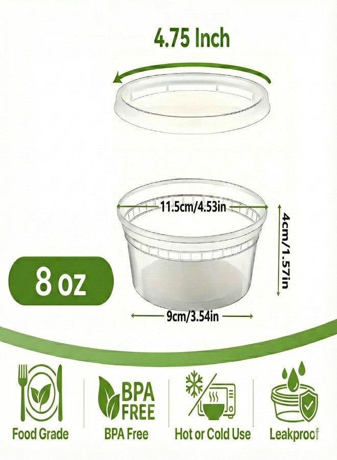 Pokanic Food Storage Containers [10 Set] x [8 oz] Plastic Deli Containers with Lids Slime Soup Meal Prep Containers | BPA Free | Stackable | Leakproof | Microwave/Dishwasher/Freezer (10 Set, 8 oz) - Image 2