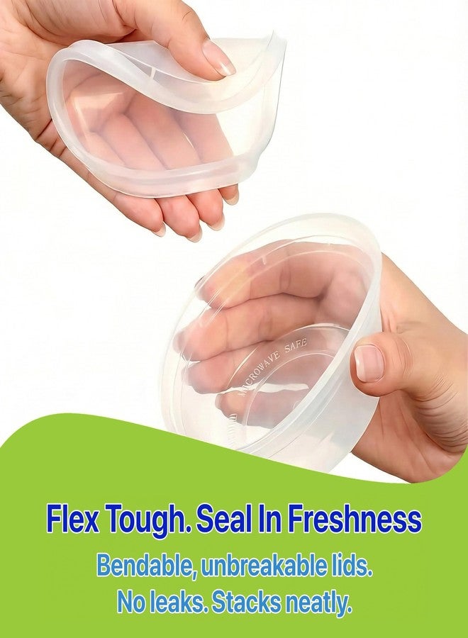 Pokanic Food Storage Containers [10 Set] x [8 oz] Plastic Deli Containers with Lids Slime Soup Meal Prep Containers | BPA Free | Stackable | Leakproof | Microwave/Dishwasher/Freezer (10 Set, 8 oz) - Image 5
