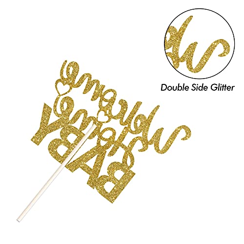 Festiko® Gold Glitter Welcome Home Baby Cake Topper, Welcome Baby Cake Decor, Decoration Supplies, Newborn Celebrate Cake Topper, Handmade Double-Sided - Image 3