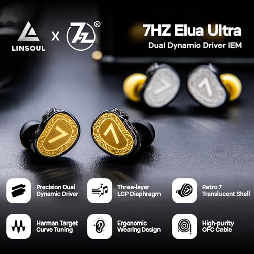 Linsoul 7Hz Elua Ultra in Ear Monitor, Dual Dynamic Driver Earphone, HiFi Wired IEM Earbuds with High-Purity Oxygen-Free Copper Cable for Musicians Audiophiles (Silver) - Image 2