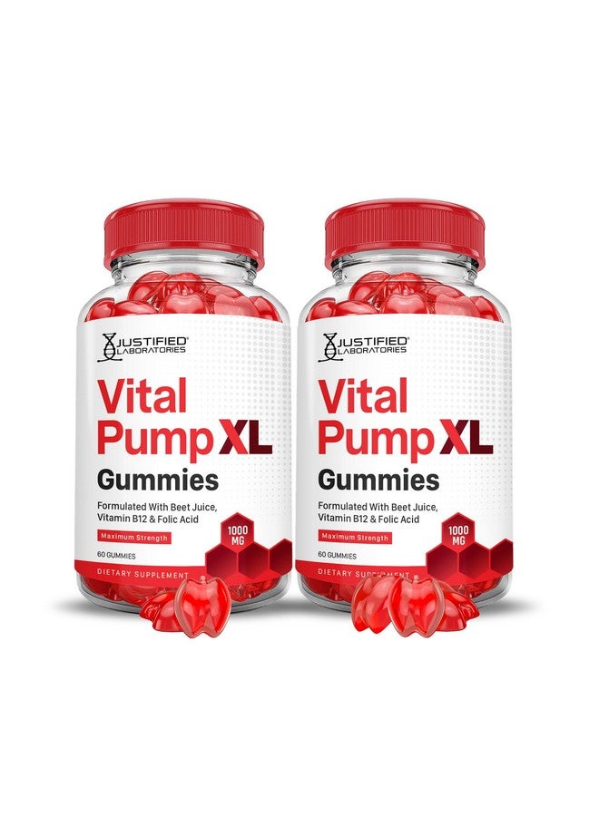 Justified Laboratories مختبرات جاستيفيد (عبوتان) جوميز فيتال بومب XL للأداء 1000 ملغ تركيبة متقدمة فيتال بومب XL مصنوعة من عصير الشمندر وخل التفاح والرمان ومسحوق الشمندر وفيتامين ب12 نباتي وغير معدّل وراثيًا 120 جوميز - Image 1