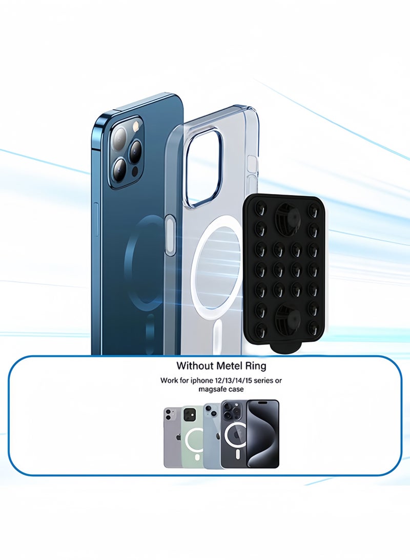 Magnetic mobile phone jacket, mobile phone holder silicone cup adhesive holder, suitable for iPhone 12/13/14/15/16 Pro Max/Pro/Plus/Mini, hands-free mobile phone accessory holder, suitable for selfies and Tiktok videos, creators and sharer (black)  - Image 2