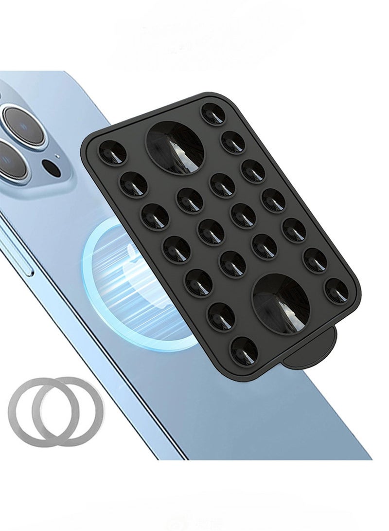 Magnetic mobile phone jacket, mobile phone holder silicone cup adhesive holder, suitable for iPhone 12/13/14/15/16 Pro Max/Pro/Plus/Mini, hands-free mobile phone accessory holder, suitable for selfies and Tiktok videos, creators and sharer (black)  - Image 4