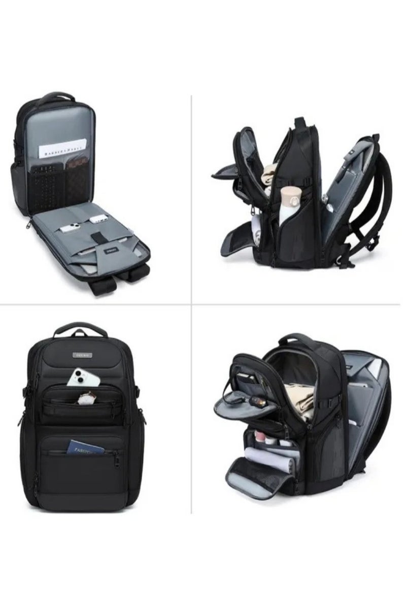 أوزوكو حقيبة ظهر لابتوب مقاومة للماء OZUKO 9772S – حقيبة أعمال عالية السعة، رمادي - Image 2